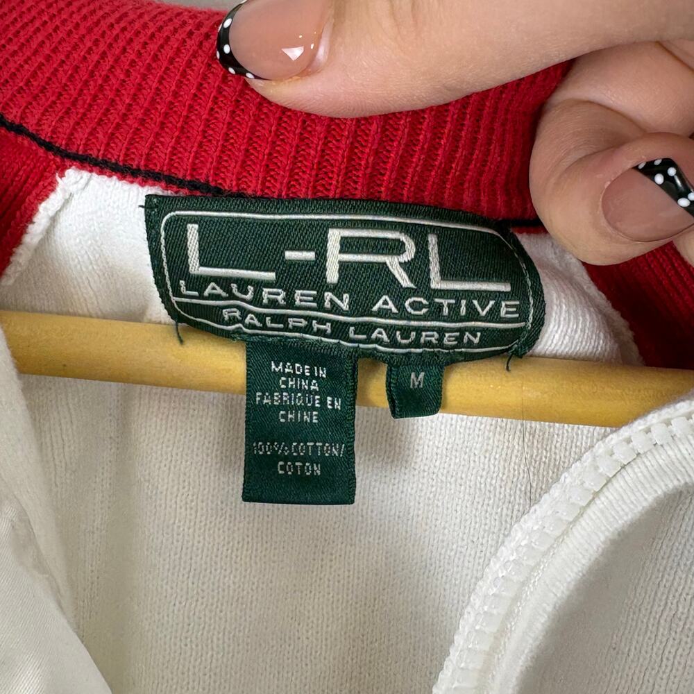 Lauren Active Ralph Lauren Quarter Zip Sweater Preppy Vintage Y2K Women's Medium - Picture 5 of 7